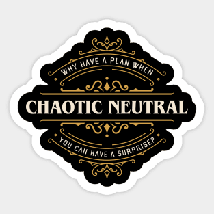 Chaotic Neutral Funny Tabletop RPG Alignment Sticker
